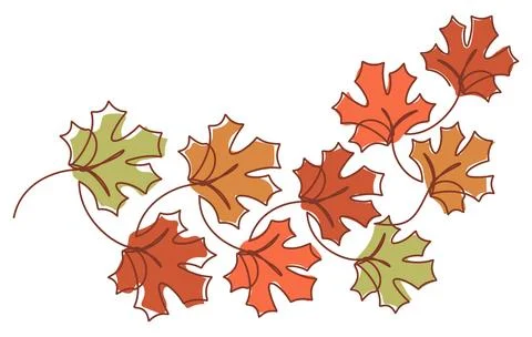 Maple leaf branch decorative vector illustration Stock Illustration