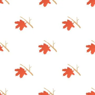 Maple leaf with branch pattern seamless vector イラスト素材