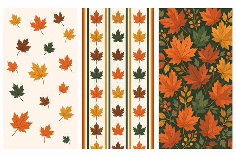 Maple Leaf Brand Pattern Collection Stock Illustration