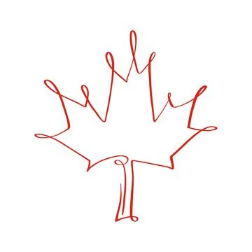Maple leaf for Canada Day 1th of July card or background. Vector Canadian Illustrazione stock