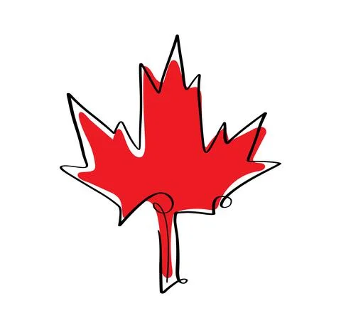 Maple leaf for Canada Day 1th of July card or background. Vector Canadian Stockillustratie