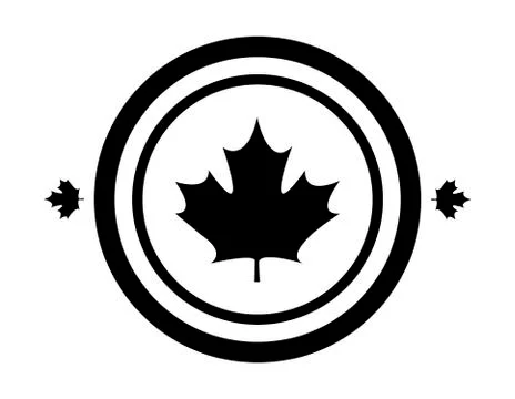Maple leaf canada in shape circle Stock Illustration