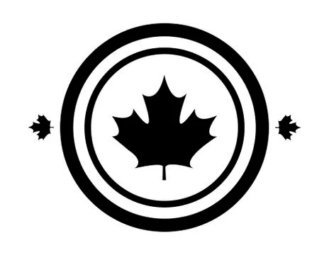 Maple leaf canada in shape circle Stock Illustration
