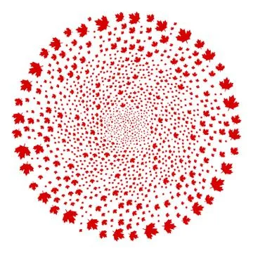 Maple Leaf Centrifugal Motion Stock Illustration