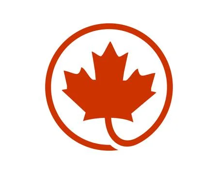 Maple leaf circle canada logo icon Illustrazione stock