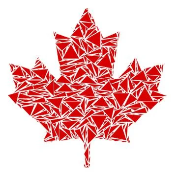 Maple Leaf Collage of Triangles Stock Illustration