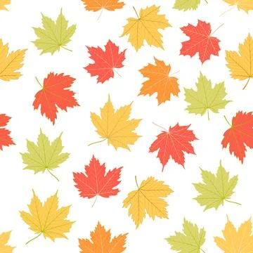 Maple leaf color seamless pattern background 스톡 일러스트