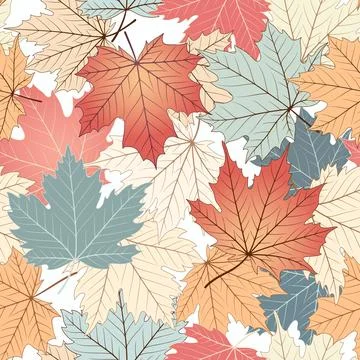 Maple leaf color seamless pattern background Illustrazione stock