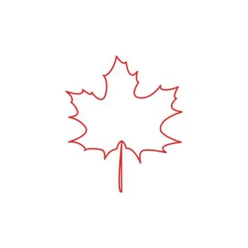 Maple leaf contour vector illustration Stock Illustration