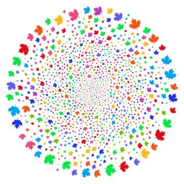 Maple Leaf Cycle Motion Stock Illustration