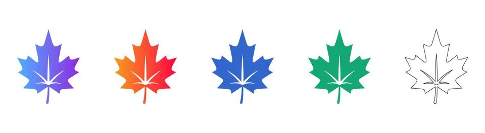 Maple Leaf Design Icons Collection Stock Illustration