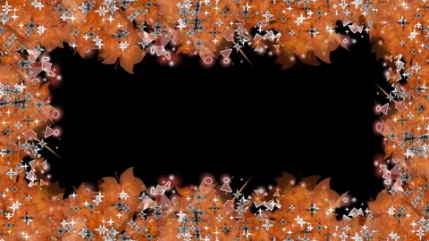 Maple Leaf display frame with leaf and particle. Stock Footage 260732648