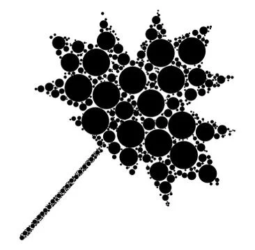 Maple leaf dotted vector design isolated on white background Stock Illustration