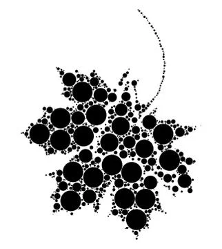 Maple leaf dotted vector design isolated on white background Stock Illustration
