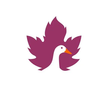 Maple leaf with duck inside Stock-Illustration