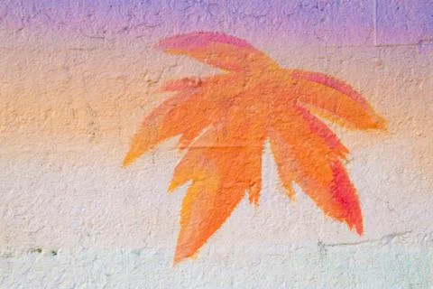 A maple leaf in fall colors 스톡 사진