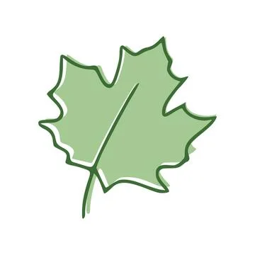 Maple Leaf flat icon isolated on white background. Vector illustration Map... Foto stock