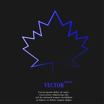 Maple Leaf. Flat modern web button and space for your text Illustrazione stock