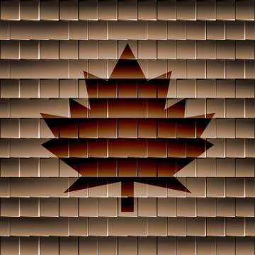 Maple Leaf. Flat modern web button and space for your text Illustrazione stock