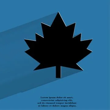 Maple Leaf. Flat modern web button with long shadow and space for your text イラスト素材