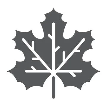 Maple leaf glyph icon, canada and nature, イラスト素材