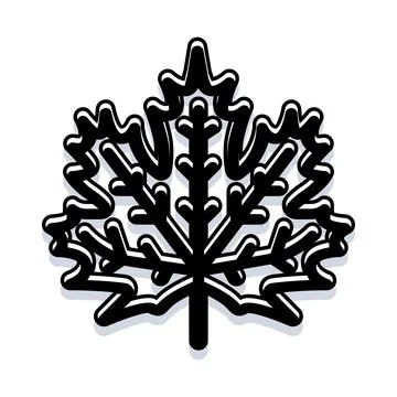 Maple leaf graphic with intricate snowflake design Illustrazione stock