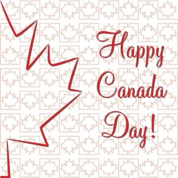 Maple leaf 'Happy Canada Day' card in vector format. Stock Illustration