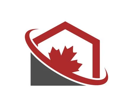 Maple leaf home 1 logo icon Stock Illustration
