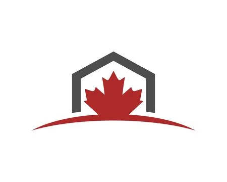Maple leaf home logo icon Stock Illustration