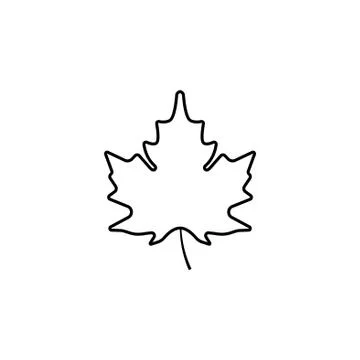 Maple leaf icon black on white background Stock Illustration
