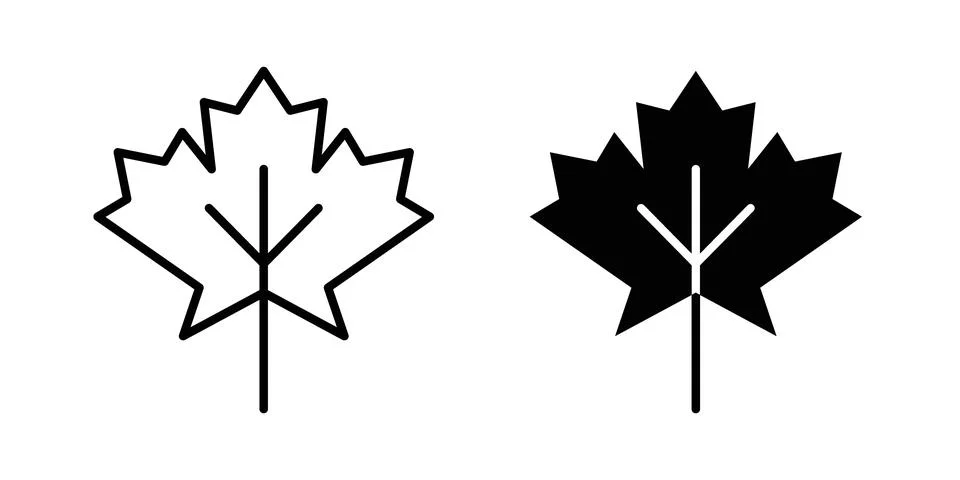 Maple leaf icon design. Illustration icons in linear and clipart pack Stock-Illustration