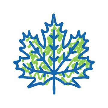 Maple leaf icon doodle illustration Stock Illustration