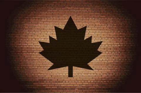 Maple Leaf icon Flat with abstract background イラスト素材