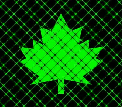 Maple Leaf icon Flat with abstract background 스톡 일러스트