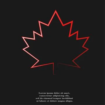 Maple Leaf icon Flat with abstract background Stock Illustration