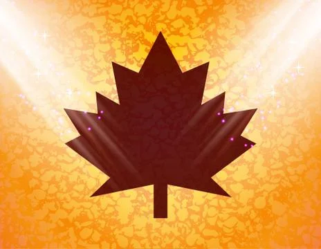 Maple Leaf icon Flat with abstract background イラスト素材