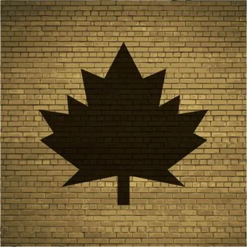 Maple Leaf icon Flat with abstract background 스톡 일러스트