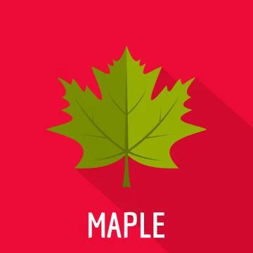 Maple leaf icon, flat style Illustrazione stock