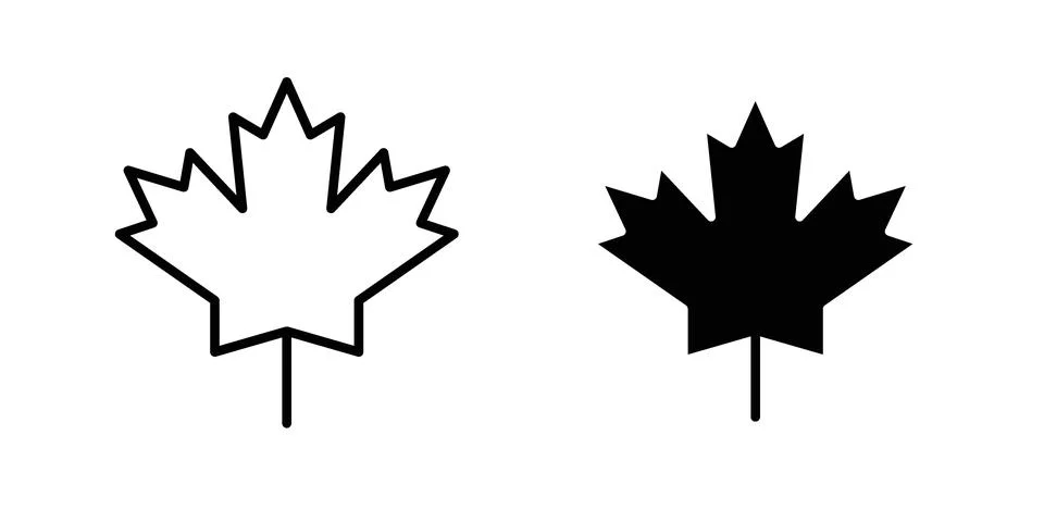 Maple leaf icon illustration vector, icon set for apps Stock Illustration