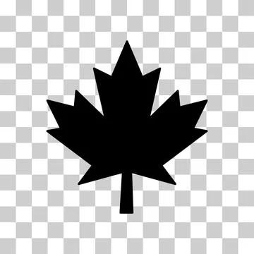 Maple leaf icon isolated on transparent background. Maple leaf transparency. Stock Illustration
