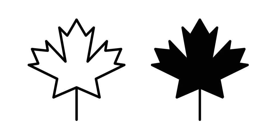 Maple leaf icon. Line Drawings and Silhouettes icons Stock-Illustration