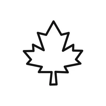 Maple leaf icon linear vector graphics sign 库存插图