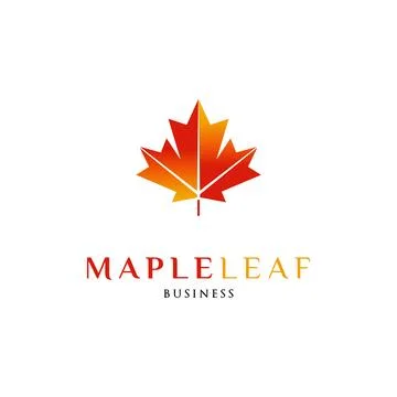 Maple Leaf Icon Logo Design Template Stock Illustration