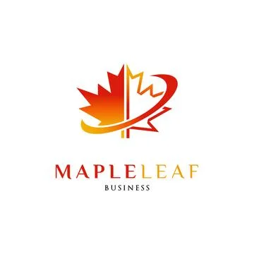 Maple Leaf Icon Logo Design Template 库存插图