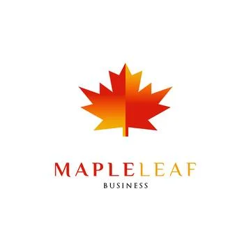 Maple Leaf Icon Logo Design Template Stock Illustration
