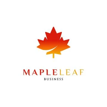 Maple Leaf Icon Logo Design Template Stock Illustration