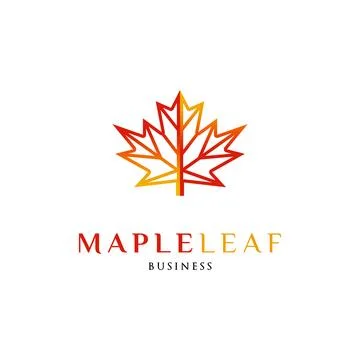Maple Leaf Icon Logo Design Template Stock Illustration