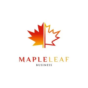 Maple Leaf Icon Logo Design Template Stock Illustration