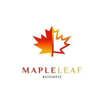 Maple Leaf Icon Logo Design Template Stock Illustration