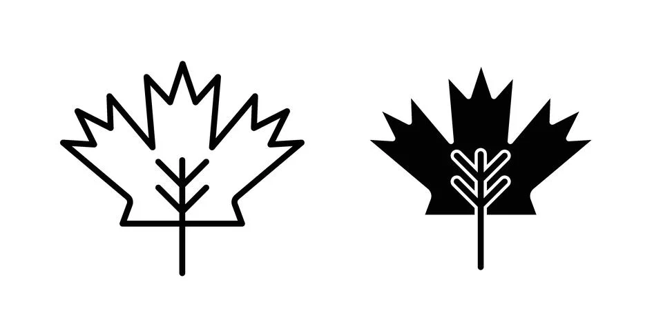 Maple leaf icon modern style vectors set Illustrazione stock